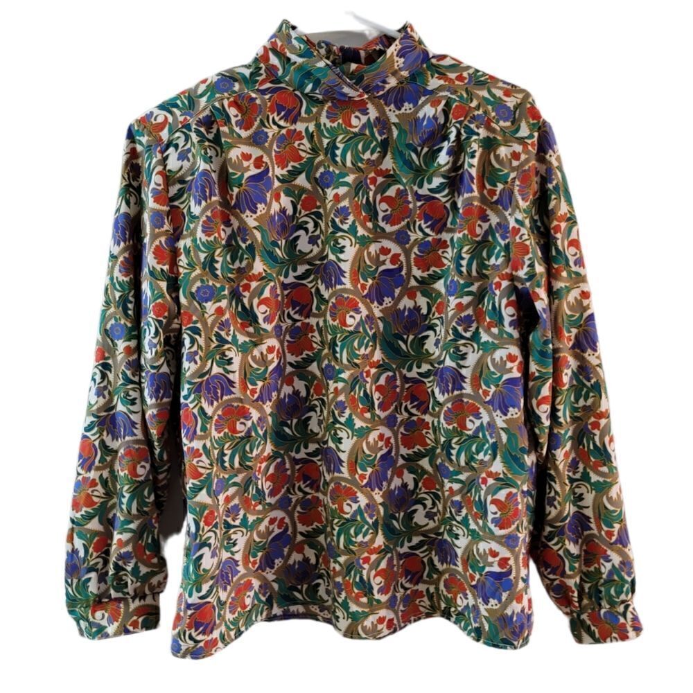 Notations Vintage Mock Neck Blouse
